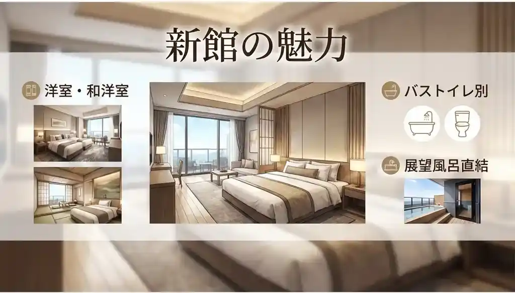 定山渓ビューホテルの新館(グレイとビュー)の特徴