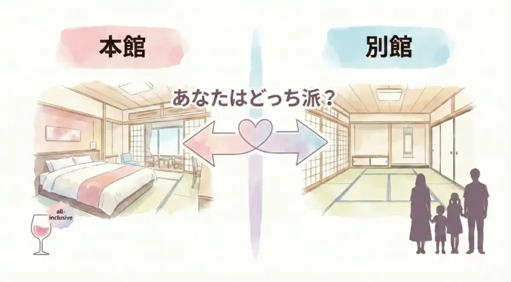本館と別館、あなたにおすすめなのはこちら!