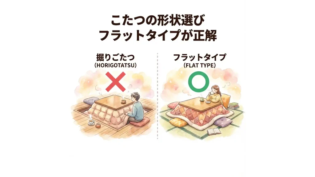 こたつの形状選び