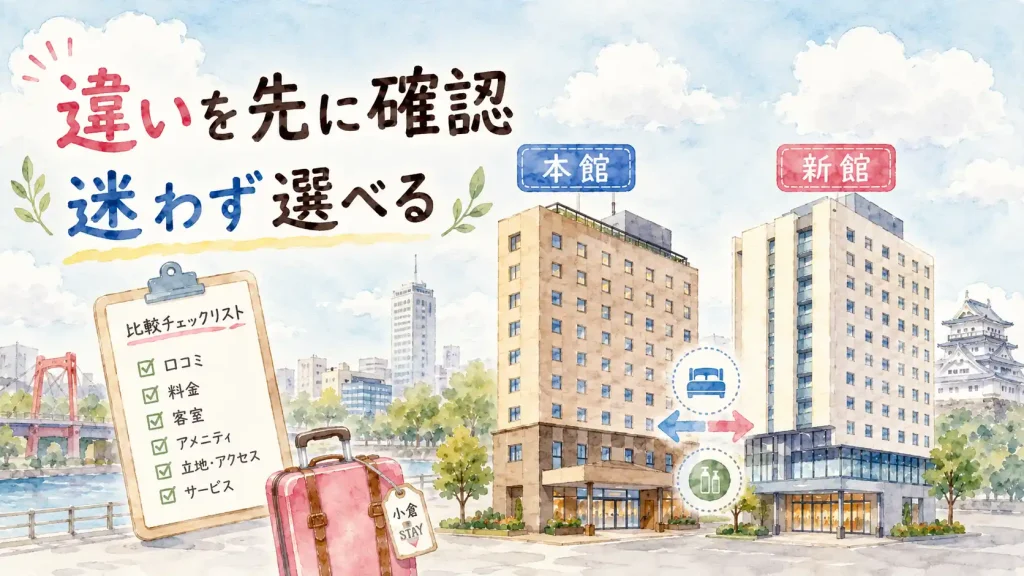 西鉄イン小倉の本館と新館の宿泊前に確認すべきポイント